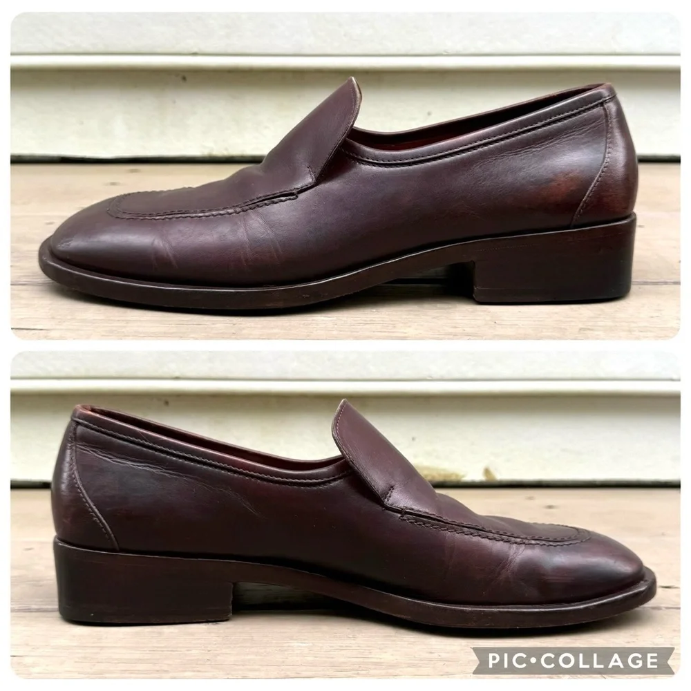 Gucci brown leather loafers shoes size 11.5